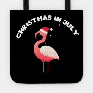 Xmas in July, Funny Flamingo Santa Tropical Christmas Tote