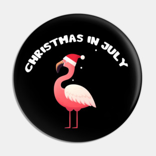 Xmas in July, Funny Flamingo Santa Tropical Christmas Pin
