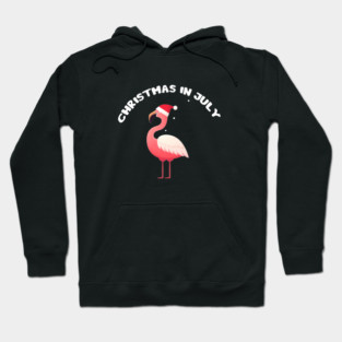 Xmas in July, Funny Flamingo Santa Tropical Christmas Hoodie