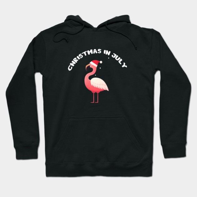Xmas in July, Funny Flamingo Santa Tropical Christmas Hoodie by logiamerch