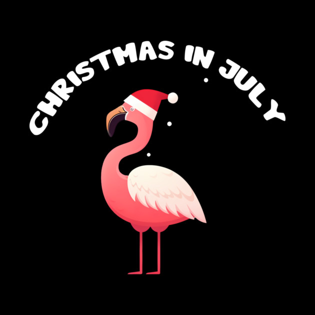 Xmas in July, Funny Flamingo Santa Tropical Christmas by logiamerch