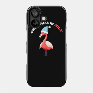 Xmas in July, Funny Flamingo Santa Tropical Christmas Phone Case
