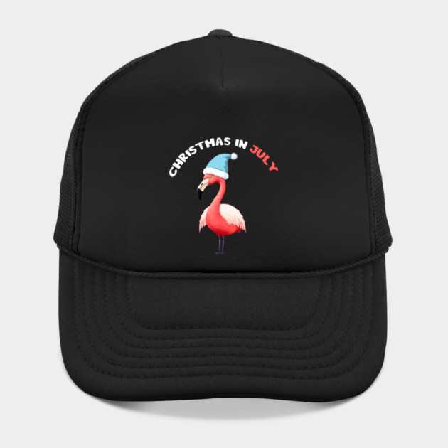 Xmas in July, Funny Flamingo Santa Tropical Christmas by logiamerch