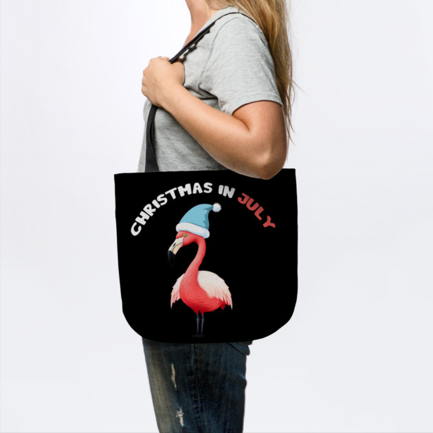 Xmas in July, Funny Flamingo Santa Tropical Christmas by logiamerch