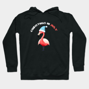 Xmas in July, Funny Flamingo Santa Tropical Christmas Hoodie