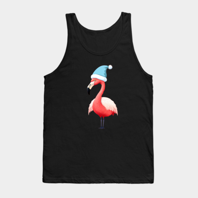 Funny Flamingo Santa Tropical Christmas Tank Top by logiamerch