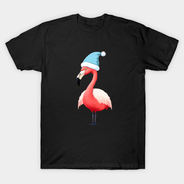 Funny Flamingo Santa Tropical Christmas T-Shirt by logiamerch
