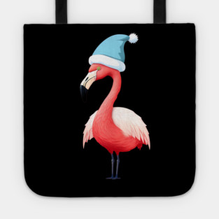 Funny Flamingo Santa Tropical Christmas Tote