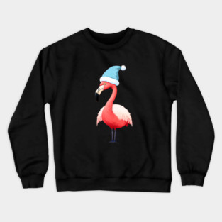 Funny Flamingo Santa Tropical Christmas Crewneck Sweatshirt