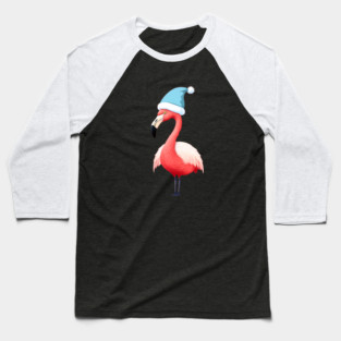 Funny Flamingo Santa Tropical Christmas Baseball T-Shirt