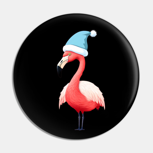Funny Flamingo Santa Tropical Christmas Pin by logiamerch