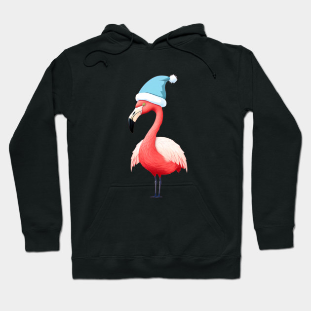 Funny Flamingo Santa Tropical Christmas Hoodie by logiamerch