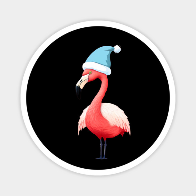 Funny Flamingo Santa Tropical Christmas Magnet by logiamerch