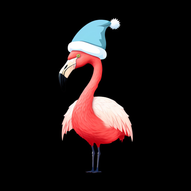 Funny Flamingo Santa Tropical Christmas by logiamerch