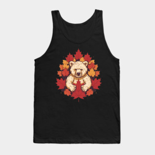 Bear with Maple leafs Canada Tank Top