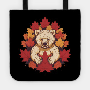 Bear with Maple leafs Canada Tote