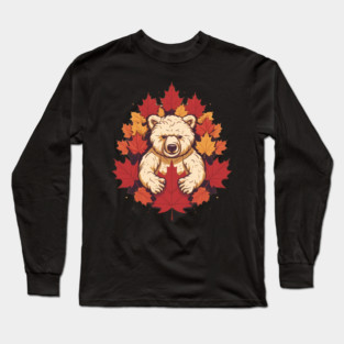 Bear with Maple leafs Canada Long Sleeve T-Shirt