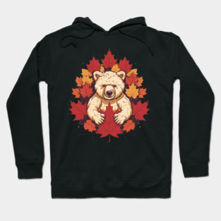 Bear with Maple leafs Canada Hoodie