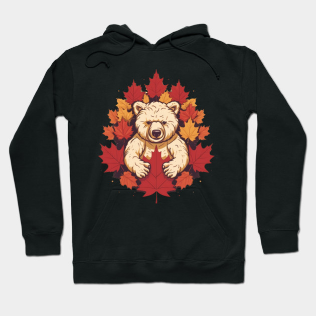 Bear with Maple leafs Canada Hoodie by logiamerch