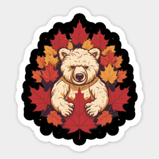 Bear with Maple leafs Canada Magnet