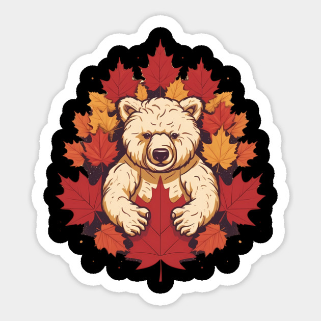 Bear with Maple leafs Canada Magnet by logiamerch