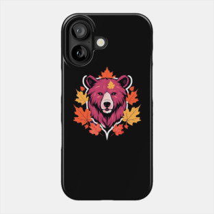 Bear with Maple leafs Canada Phone Case