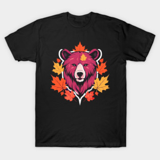 Bear with Maple leafs Canada T-Shirt