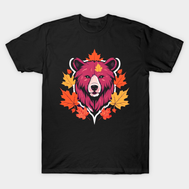 Bear with Maple leafs Canada T-Shirt by logiamerch