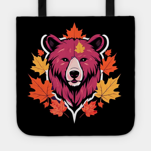 Bear with Maple leafs Canada Tote by logiamerch