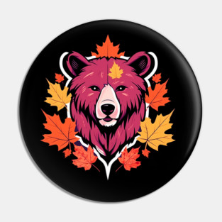 Bear with Maple leafs Canada Pin
