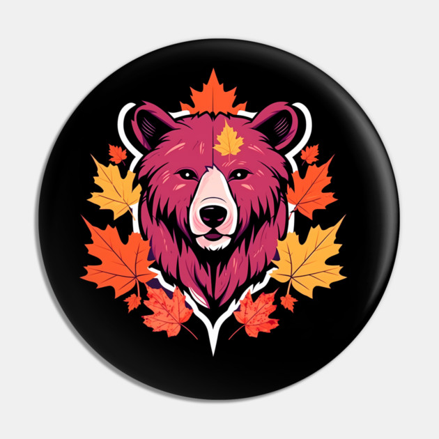 Bear with Maple leafs Canada Pin by logiamerch