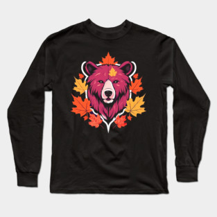 Bear with Maple leafs Canada Long Sleeve T-Shirt
