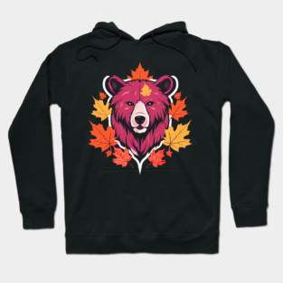 Bear with Maple leafs Canada Hoodie
