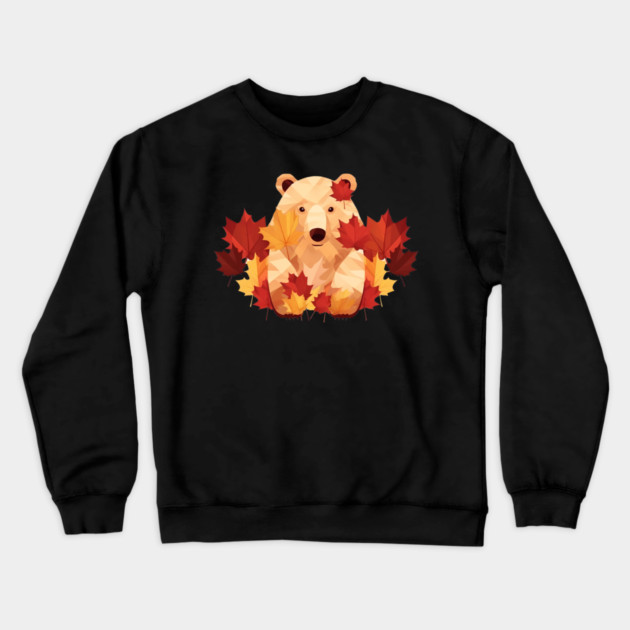 Bear with Maple leafs Canada Crewneck Sweatshirt by logiamerch