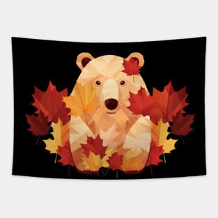 Bear with Maple leafs Canada Tapestry