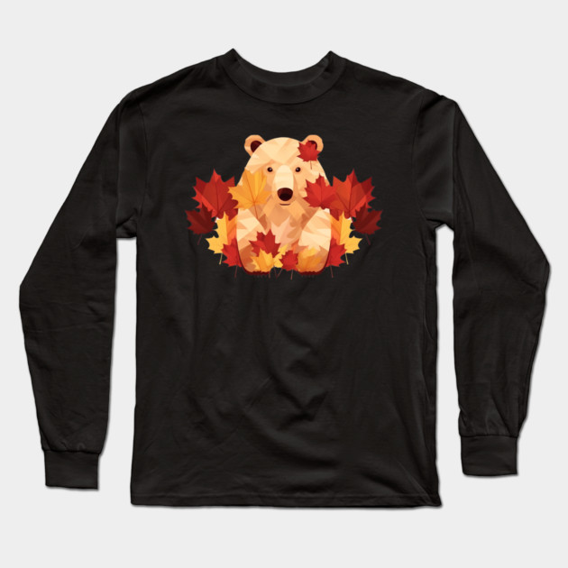Bear with Maple leafs Canada Long Sleeve T-Shirt by logiamerch
