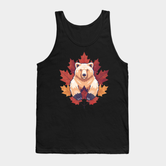 Bear with Maple leafs Canada Tank Top by logiamerch