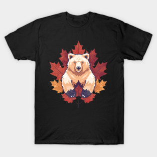 Bear with Maple leafs Canada T-Shirt