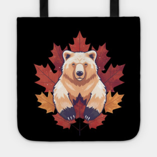 Bear with Maple leafs Canada Tote