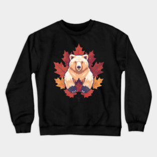 Bear with Maple leafs Canada Crewneck Sweatshirt