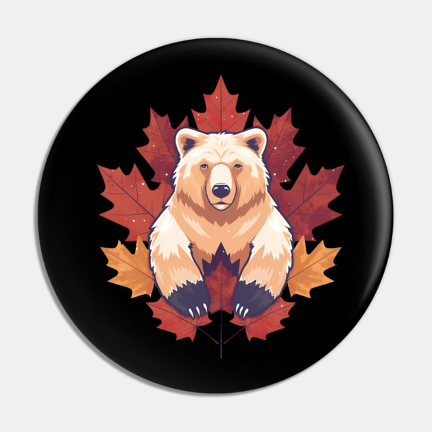 Bear with Maple leafs Canada Pin by logiamerch