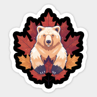 Bear with Maple leafs Canada Magnet