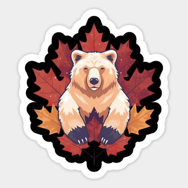 Bear with Maple leafs Canada Magnet by logiamerch