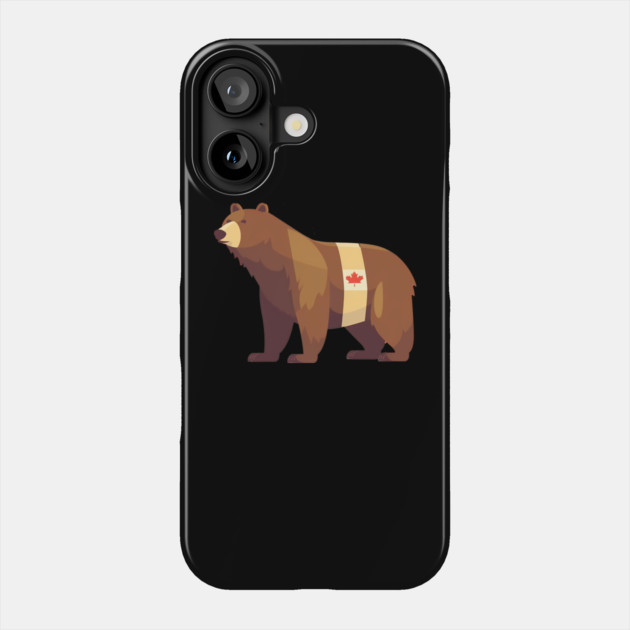 Bear with Maple leafs Canada, Canadian Flag Phone Case by logiamerch