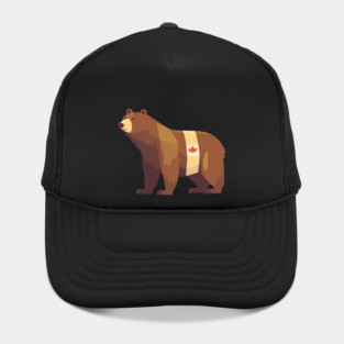 Bear with Maple leafs Canada, Canadian Flag Hat