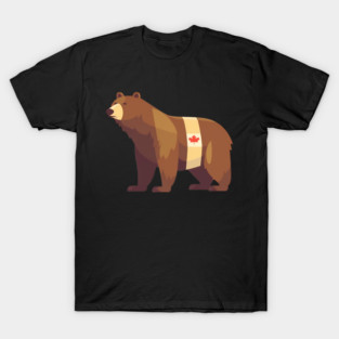 Bear with Maple leafs Canada, Canadian Flag T-Shirt