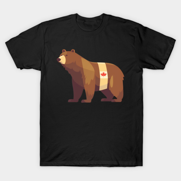 Bear with Maple leafs Canada, Canadian Flag T-Shirt by logiamerch