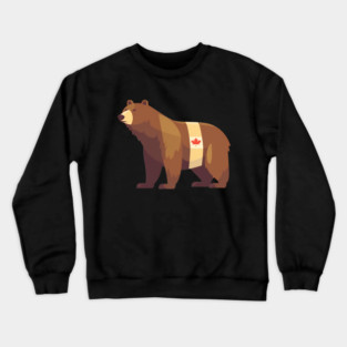 Bear with Maple leafs Canada, Canadian Flag Crewneck Sweatshirt