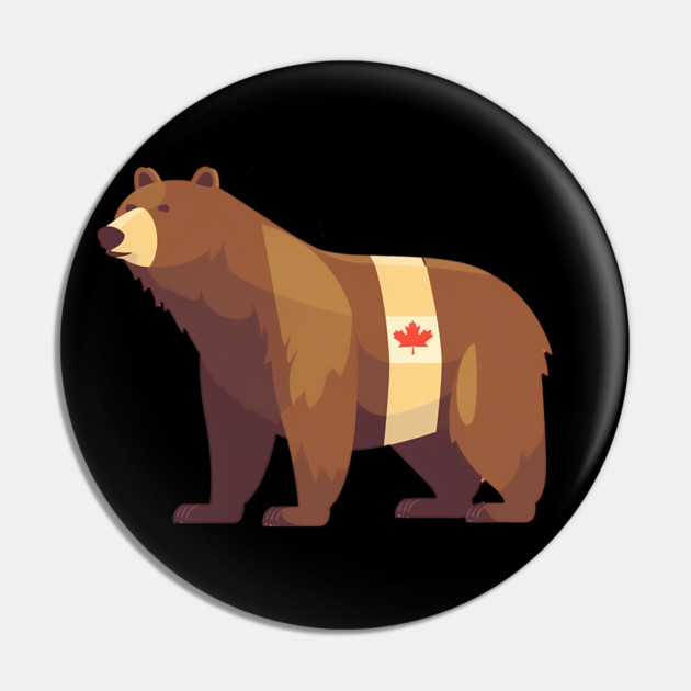 Bear with Maple leafs Canada, Canadian Flag Pin by logiamerch