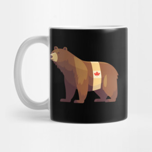 Bear with Maple leafs Canada, Canadian Flag Mug